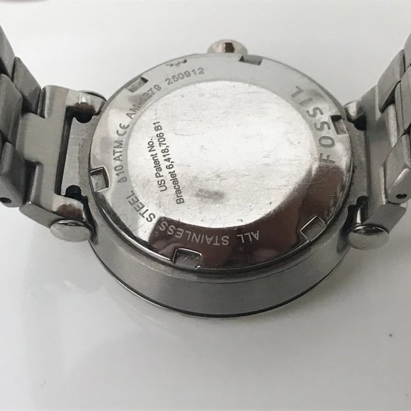 Fossil Women Watch Silver White Tone Date Calenda - Picture 10 of 12